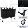 imageSONGMICS 4Bag Laundry Cart Sorter Rolling Laundry Basket Hamper with 4 Removable Bags Casters and Brakes Black URLS90HBlack