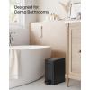 imageSONGMICS Bathroom Trash Can 13 Gallon 5 L Small Trash Bin with Lid Slim for Small Spaces Stainless Steel Garbage Can Soft Close White ULTB560W05Black