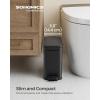 imageSONGMICS Bathroom Trash Can 13 Gallon 5 L Small Trash Bin with Lid Slim for Small Spaces Stainless Steel Garbage Can Soft Close White ULTB560W05Black