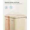 imageSONGMICS Bathroom Trash Can 13 Gallon 5 L Small Trash Bin with Lid Slim for Small Spaces Stainless Steel Garbage Can Soft Close White ULTB560W05Sand Beige