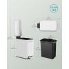 imageSONGMICS Bathroom Trash Can 13 Gallon 5 L Small Trash Bin with Lid Slim for Small Spaces Stainless Steel Garbage Can Soft Close White ULTB560W05White