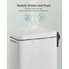 imageSONGMICS Bathroom Trash Can 13 Gallon 5 L Small Trash Bin with Lid Slim for Small Spaces Stainless Steel Garbage Can Soft Close White ULTB560W05White