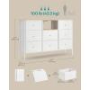 imageSONGMICS Dresser for Bedroom Fabric Dresser with Power Outlets and LED Lights TV Stand for up to 60 Inch TVs 25 Colors 118 x 472 x 313 Inches Ink Black and Rustic Brown ULTS518B01Cloud White  Oak Beige