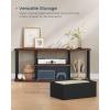 imageSONGMICS HOME Superfast Toolless Assembly TV Stand for TVs up to 50 Inches TV Cabinet Unit Media Center Table Living Room 43 x 14 x 18 Inches Shelves Natural Walnut and Ink Black ULTV500K01Natural Walnut  Ink Black