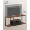 imageSONGMICS HOME Superfast Toolless Assembly TV Stand for TVs up to 50 Inches TV Cabinet Unit Media Center Table Living Room 43 x 14 x 18 Inches Shelves Natural Walnut and Ink Black ULTV500K01Natural Walnut  Ink Black