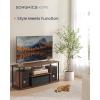 imageSONGMICS HOME Superfast Toolless Assembly TV Stand for TVs up to 50 Inches TV Cabinet Unit Media Center Table Living Room 43 x 14 x 18 Inches Shelves Natural Walnut and Ink Black ULTV500K01Natural Walnut  Ink Black