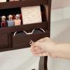 imageSONGMICS Jewelry Cabinet with 6 LED Lights Lockable Mirrored Jewelry Armoire Organizer 2 Drawers Brown UJJC94KEspresso
