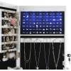 imageSONGMICS Jewelry Cabinet with 6 LED Lights Lockable Mirrored Jewelry Armoire Organizer 2 Drawers Brown UJJC94KWhite