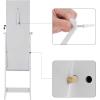 imageSONGMICS Jewelry Cabinet with 6 LED Lights Lockable Mirrored Jewelry Armoire Organizer 2 Drawers Brown UJJC94KWhite