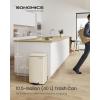 imageSONGMICS Kitchen Trash Can 105 Gallon 40 L Garbage Can Large Step Trash Bin with Lid Stainless Steel Soft Close 15 Trash Bags Included Silver ULTB540E40Sand Beige