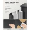 imageSONGMICS Kitchen Trash Can 105 Gallon 40 L Garbage Can Large Step Trash Bin with Lid Stainless Steel Soft Close 15 Trash Bags Included Silver ULTB540E40Black