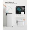 imageSONGMICS Kitchen Trash Can 105 Gallon 40 L Garbage Can Large Step Trash Bin with Lid Stainless Steel Soft Close 15 Trash Bags Included Silver ULTB540E40White