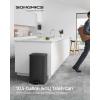 imageSONGMICS Kitchen Trash Can 105 Gallon 40 L Garbage Can Large Step Trash Bin with Lid Stainless Steel Soft Close 15 Trash Bags Included Silver ULTB540E40Black