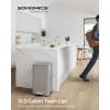imageSONGMICS Kitchen Trash Can 105 Gallon 40 L Garbage Can Large Step Trash Bin with Lid Stainless Steel Soft Close 15 Trash Bags Included Silver ULTB540E40Silver