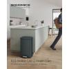 imageSONGMICS Kitchen Trash Can 105 Gallon 40 L Garbage Can Large Step Trash Bin with Lid Stainless Steel Soft Close 15 Trash Bags Included Silver ULTB540E40Charcoal Gray