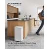 imageSONGMICS Kitchen Trash Can 105 Gallon 40 L Garbage Can Large Step Trash Bin with Lid Stainless Steel Soft Close 15 Trash Bags Included Silver ULTB540E40White
