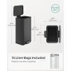 imageSONGMICS Kitchen Trash Can 105 Gallon 40 L Garbage Can Large Step Trash Bin with Lid Stainless Steel Soft Close 15 Trash Bags Included Silver ULTB540E40Black