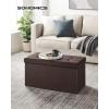 imageSONGMICS MAZIE Collection  15 Inches Ottoman with Storage Footstool Storage Ottoman with Metal Grommet Handles Load 660 lb for Dorm Living Room Bedroom Synthetic Leather Black ULSF30BBrown