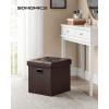 imageSONGMICS MAZIE Collection  15 Inches Ottoman with Storage Footstool Storage Ottoman with Metal Grommet Handles Load 660 lb for Dorm Living Room Bedroom Synthetic Leather Black ULSF30BBrown