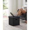 imageSONGMICS MAZIE Collection  15 Inches Ottoman with Storage Footstool Storage Ottoman with Metal Grommet Handles Load 660 lb for Dorm Living Room Bedroom Synthetic Leather Black ULSF30BBlack