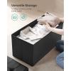 imageSONGMICS MAZIE Collection  15 Inches Ottoman with Storage Footstool Storage Ottoman with Metal Grommet Handles Load 660 lb for Dorm Living Room Bedroom Synthetic Leather Black ULSF30BBlack