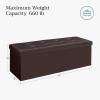 imageSONGMICS MAZIE Collection  15 Inches Ottoman with Storage Footstool Storage Ottoman with Metal Grommet Handles Load 660 lb for Dorm Living Room Bedroom Synthetic Leather Black ULSF30BBrown