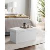 imageSONGMICS MAZIE Collection  15 Inches Ottoman with Storage Footstool Storage Ottoman with Metal Grommet Handles Load 660 lb for Dorm Living Room Bedroom Synthetic Leather Black ULSF30BWhite