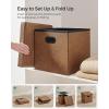 imageSONGMICS MAZIE Collection  15 Inches Ottoman with Storage Footstool Storage Ottoman with Metal Grommet Handles Load 660 lb for Dorm Living Room Bedroom Synthetic Leather Black ULSF30BCoffee Brown