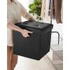 imageSONGMICS MAZIE Collection  15 Inches Ottoman with Storage Footstool Storage Ottoman with Metal Grommet Handles Load 660 lb for Dorm Living Room Bedroom Synthetic Leather Black ULSF30BBlack