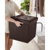 imageSONGMICS MAZIE Collection  15 Inches Ottoman with Storage Footstool Storage Ottoman with Metal Grommet Handles Load 660 lb for Dorm Living Room Bedroom Synthetic Leather Black ULSF30BBrown