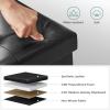 imageSONGMICS MAZIE Collection  15 Inches Ottoman with Storage Footstool Storage Ottoman with Metal Grommet Handles Load 660 lb for Dorm Living Room Bedroom Synthetic Leather Black ULSF30BBlack
