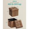 imageSONGMICS MAZIE Collection  15 Inches Ottoman with Storage Footstool Storage Ottoman with Metal Grommet Handles Load 660 lb for Dorm Living Room Bedroom Synthetic Leather Black ULSF30BCoffee Brown