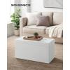 imageSONGMICS MAZIE Collection  15 Inches Ottoman with Storage Footstool Storage Ottoman with Metal Grommet Handles Load 660 lb for Dorm Living Room Bedroom Synthetic Leather Black ULSF30BWhite