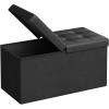 imageSONGMICS MAZIE Collection  15 Inches Ottoman with Storage Footstool Storage Ottoman with Metal Grommet Handles Load 660 lb for Dorm Living Room Bedroom Synthetic Leather Black ULSF30BBlack