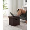 imageSONGMICS MAZIE Collection  15 Inches Ottoman with Storage Footstool Storage Ottoman with Metal Grommet Handles Load 660 lb for Dorm Living Room Bedroom Synthetic Leather Black ULSF30BBrown