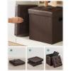 imageSONGMICS MAZIE Collection  15 Inches Ottoman with Storage Footstool Storage Ottoman with Metal Grommet Handles Load 660 lb for Dorm Living Room Bedroom Synthetic Leather Black ULSF30BBrown