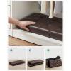 imageSONGMICS MAZIE Collection  15 Inches Ottoman with Storage Footstool Storage Ottoman with Metal Grommet Handles Load 660 lb for Dorm Living Room Bedroom Synthetic Leather Black ULSF30BBrown