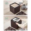 imageSONGMICS MAZIE Collection  15 Inches Ottoman with Storage Footstool Storage Ottoman with Metal Grommet Handles Load 660 lb for Dorm Living Room Bedroom Synthetic Leather Black ULSF30BBrown