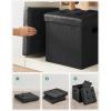 imageSONGMICS MAZIE Collection  15 Inches Ottoman with Storage Footstool Storage Ottoman with Metal Grommet Handles Load 660 lb for Dorm Living Room Bedroom Synthetic Leather Black ULSF30BBlack