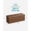 imageSONGMICS MAZIE Collection  15 Inches Ottoman with Storage Footstool Storage Ottoman with Metal Grommet Handles Load 660 lb for Dorm Living Room Bedroom Synthetic Leather Black ULSF30BCoffee Brown