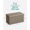 imageSONGMICS MAZIE Collection  15 Inches Ottoman with Storage Footstool Storage Ottoman with Metal Grommet Handles Load 660 lb for Dorm Living Room Bedroom Synthetic Leather Black ULSF30BCamel Brown
