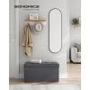 imageSONGMICS MAZIE Collection  15 Inches Ottoman with Storage Footstool Storage Ottoman with Metal Grommet Handles Load 660 lb for Dorm Living Room Bedroom Synthetic Leather Black ULSF30BDark Gray