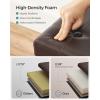 imageSONGMICS MAZIE Collection  15 Inches Ottoman with Storage Footstool Storage Ottoman with Metal Grommet Handles Load 660 lb for Dorm Living Room Bedroom Synthetic Leather Black ULSF30BBrown