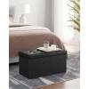 imageSONGMICS MAZIE Collection  15 Inches Ottoman with Storage Footstool Storage Ottoman with Metal Grommet Handles Load 660 lb for Dorm Living Room Bedroom Synthetic Leather Black ULSF30BBlack