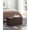 imageSONGMICS MAZIE Collection  15 Inches Ottoman with Storage Footstool Storage Ottoman with Metal Grommet Handles Load 660 lb for Dorm Living Room Bedroom Synthetic Leather Black ULSF30BBrown