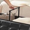 imageSONGMICS MAZIE Collection  15 Inches Ottoman with Storage Footstool Storage Ottoman with Metal Grommet Handles Load 660 lb for Dorm Living Room Bedroom Synthetic Leather Black ULSF30BBlack