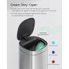 imageSONGMICS Motion Sensor Trash Can 13 Gallon Automatic Kitchen Garbage Can MultiColored Indicator Lights Ozone Odor Control StayOpen Lid Tall Stainless Steel Silver ULTB620E50V1