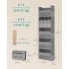 imageSONGMICS Over The Door Organizer Hanging Door Organizer with 5 Large Pockets 5Tier Fabric Storage Transparent Nylon Mesh Foldable Metal Hooks with Side Pouches Cloud White URDH007W01Dove Gray