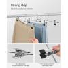 imageSONGMICS Pants Hangers Set of 3 5 Tiers NonSlip Skirt Hangers Space Saving Pants Organizers for Closet Silver and Black UCRI041BK20 Packs with Clips
