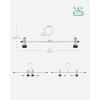 imageSONGMICS Pants Hangers Set of 3 5 Tiers NonSlip Skirt Hangers Space Saving Pants Organizers for Closet Silver and Black UCRI041BK20 Packs with Clips